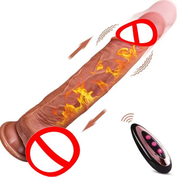 Automatic Telescopic Silicone Dildo – Heated & Vibrating WD09