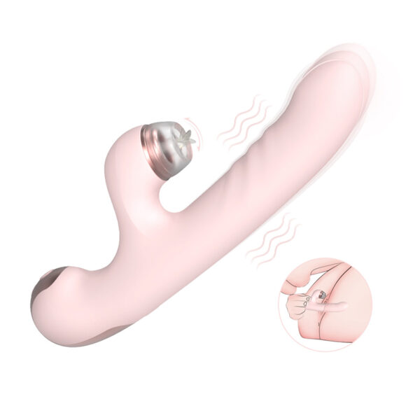 5-in-1 Thrusting & Licking Vibrator for Women – Interchangeable Heads, Suction, Tapping & Powerful Vibration W12