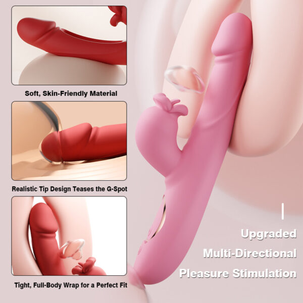 3 Fiery Lips Mini Thrusting & Vibrating Wand – Heated & App-Controlled W07