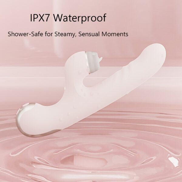 5-in-1 Thrusting & Licking Vibrator for Women – Interchangeable Heads, Suction, Tapping & Powerful Vibration W12