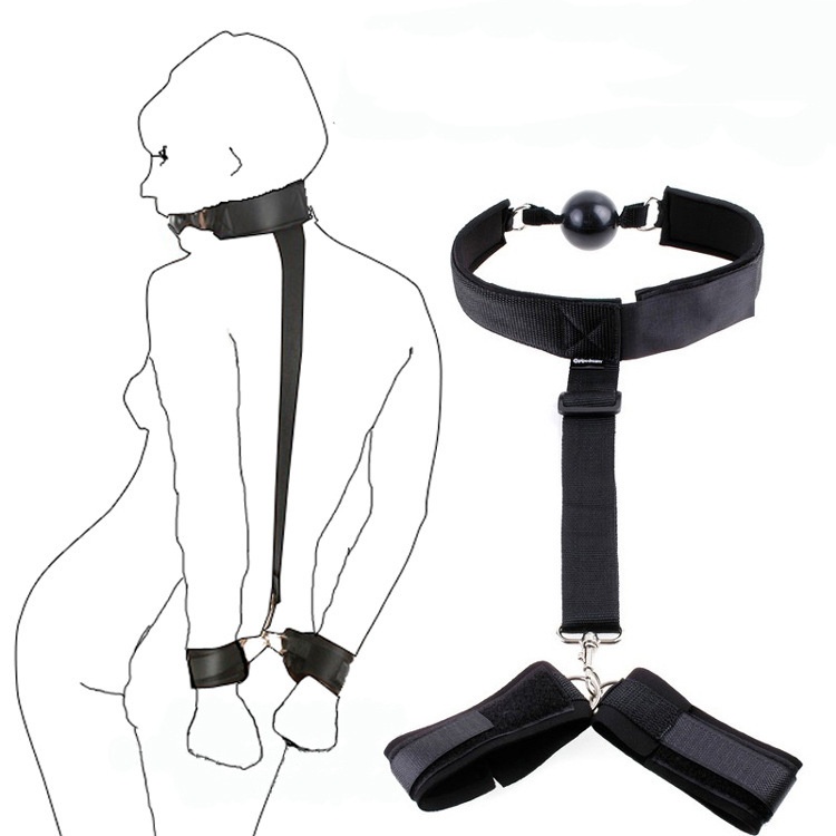 Nylon Arm-Binder & Gag Bondage Set — Adjustable BDSM Restraints CB04