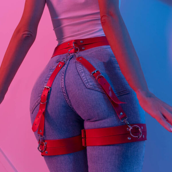 Leather Thigh Restraints — Adjustable BDSM Play Gear CB09