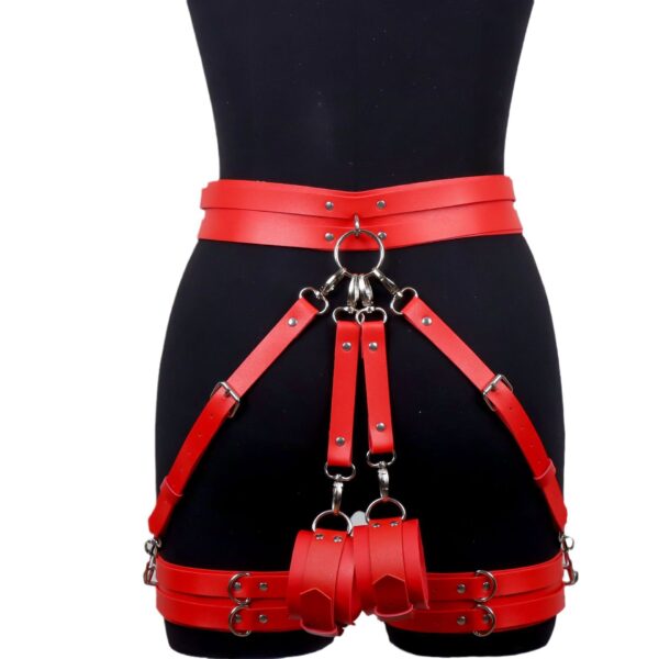 Leather Thigh Restraints — Adjustable BDSM Play Gear CB09
