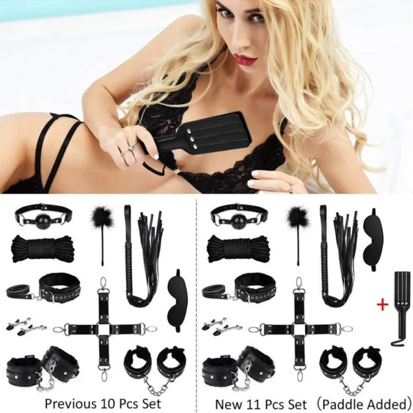 Leather Bondage Set — 12-Piece Restraint Kit for Couples CB02