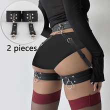 Leather Thigh Restraints — Adjustable BDSM Play Gear CB09