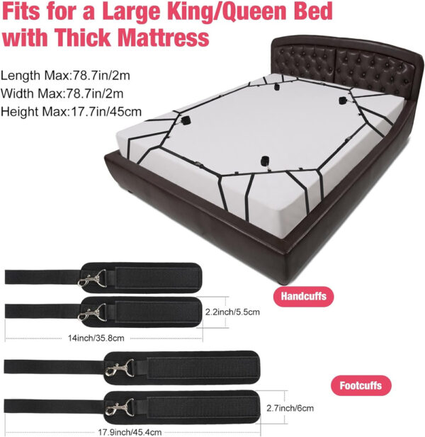 Bed Bondage Spider Web — Adjustable Restraints for Hands & Feet CB07