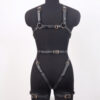 Leather Cut-Out Bondage Outfit — Stylish Fetish Wear for Women CB12