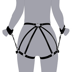Leather Thigh Restraints — Adjustable BDSM Play Gear CB09