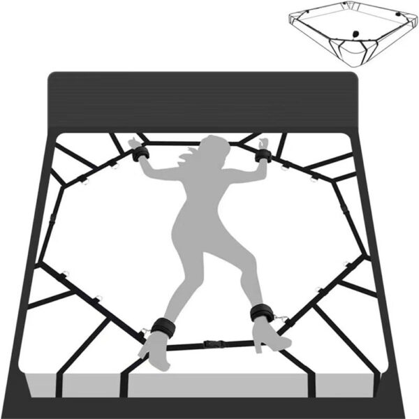 Bed Bondage Spider Web — Adjustable Restraints for Hands & Feet CB07