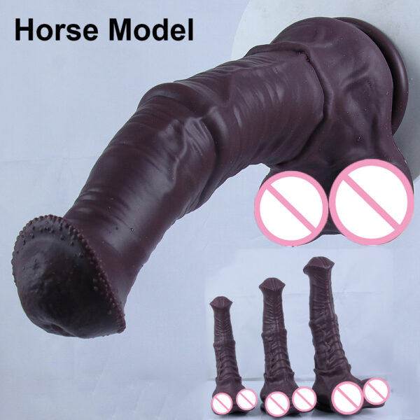 Huge Horse Dildo Realistic Animal Cock with Strong Suction Cup – Extra Large Anal Plug for Intense Masturbation & Deep Pleasure WD03