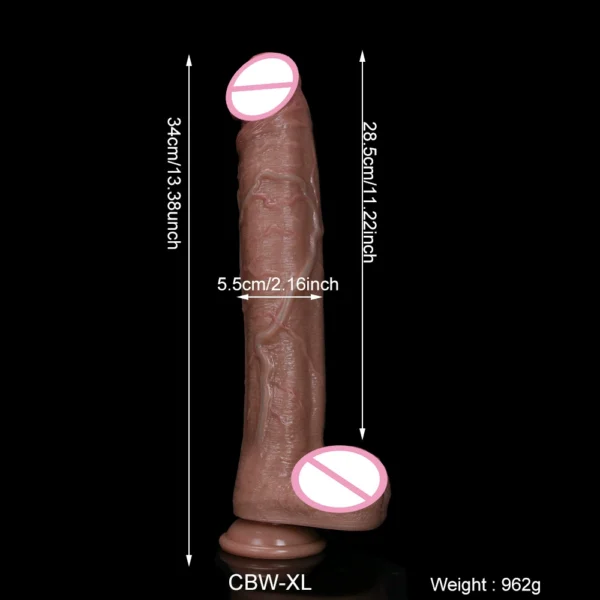 Thick & Long Realistic Dildo – Dual-Use Pleasure Toy for Deep Anal and Vaginal Fun WD04