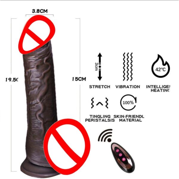 Automatic Telescopic Silicone Dildo – Heated & Vibrating WD09